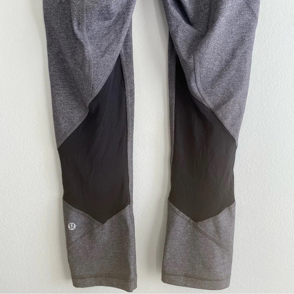 LULULEMON Pace Rival Crop *22" Heathered  Black / Black Size 4 - Picture 12 of 15